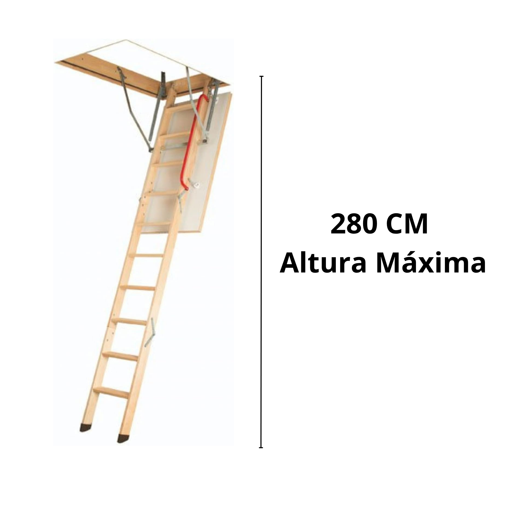 Escalera para Ático de 3 tramos para Hueco de 60x120cm y con Altura Máxima de 280cm