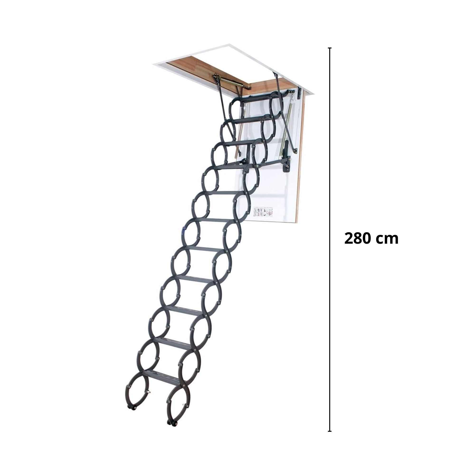 Escaleras Plegables de tipo Tijera para hueco de 70x80cm con una altura de 280cm 3