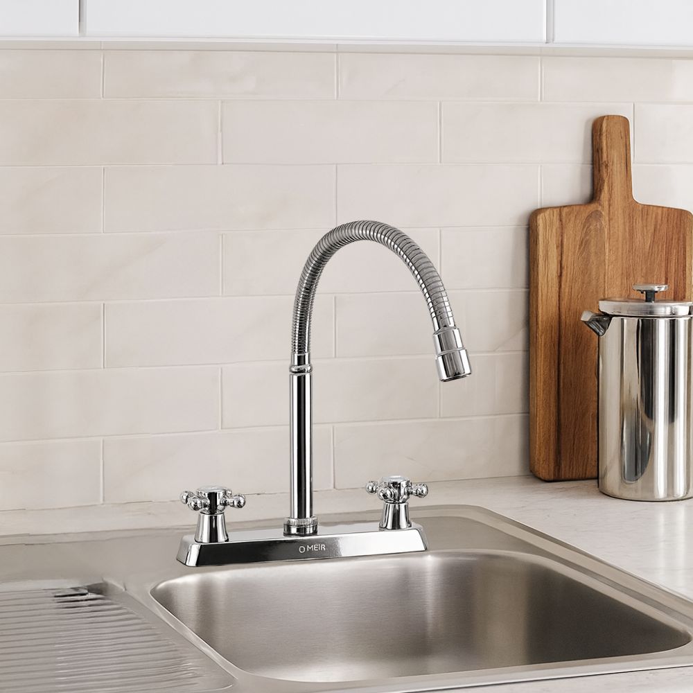 Kit Perron De Tarja: Tarja con Escurridor Izquierdo 80 × 50 cm, Mezcladora Flexible y Accesorios de Instalación 3
