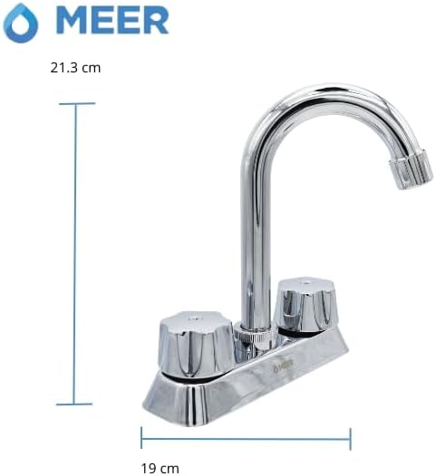 Mezcladora para Lavabo Cromada con Grifo Giratorio de 360°, Manerales de Zinc y Cuerpo de Acero Inoxidable – Diseño Moderno y Resistente 5