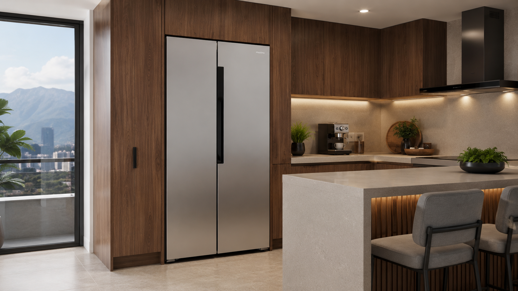 Refrigerador de 17 piés marca MAXIMS, gran diseño, 83 x 177 x 57 cm