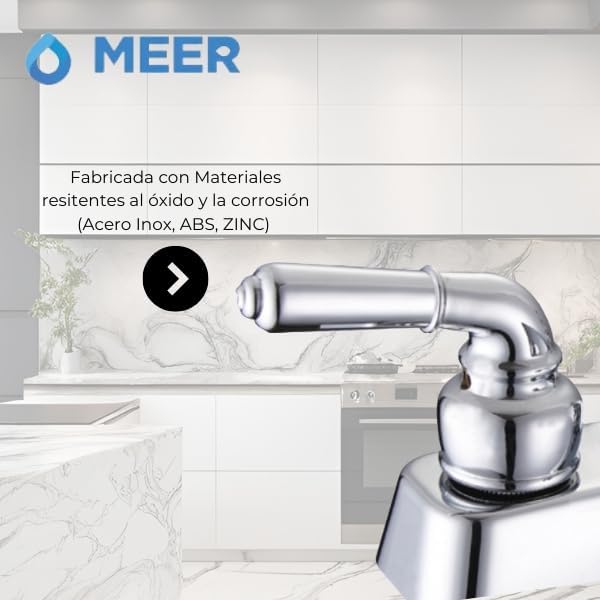 Mezcladora Cromada para Lavabo con Manerales de Zinc y ABS – Sistema de Cierre 1/4 de Vuelta 5