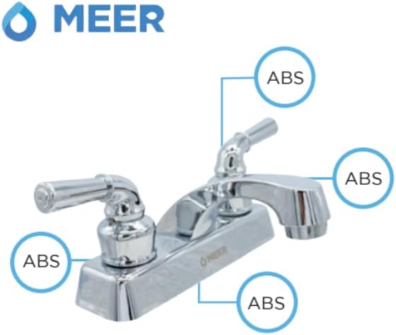 Mezcladora para Lavabo Cromada con Manerales de ABS, Sistema de Cierre de 1/4 de Vuelta y Diseño Moderno 3