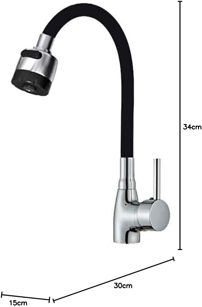 CNX Grifo Monomando de Cocina con Cuello Flexible - Acero Inoxidable y Zinc, Cromado, Dual Spray, Fácil Instalación, 3 Años de Garantía 3