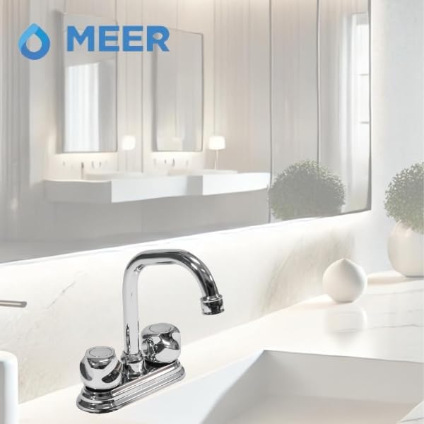 Mezcladora de Lavabo Giratorio 360° en Acabado Cromado, Mezcladora con Manerales de Zinc y Cuerpo de Latón 4