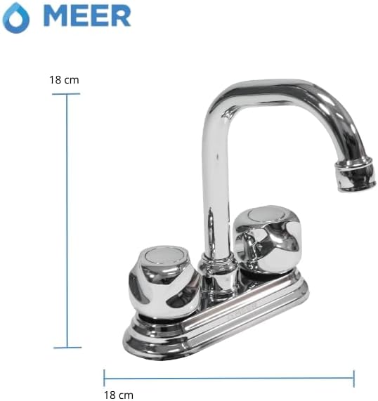 Mezcladora de Lavabo Giratorio 360° en Acabado Cromado, Mezcladora con Manerales de Zinc y Cuerpo de Latón 3