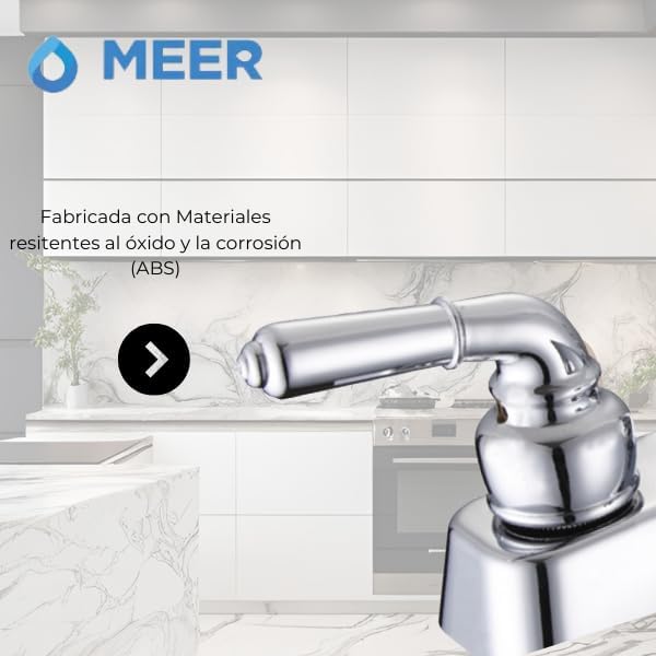 Mezcladora para Lavabo Cromada con Manerales de ABS, Sistema de Cierre de 1/4 de Vuelta y Diseño Moderno 4