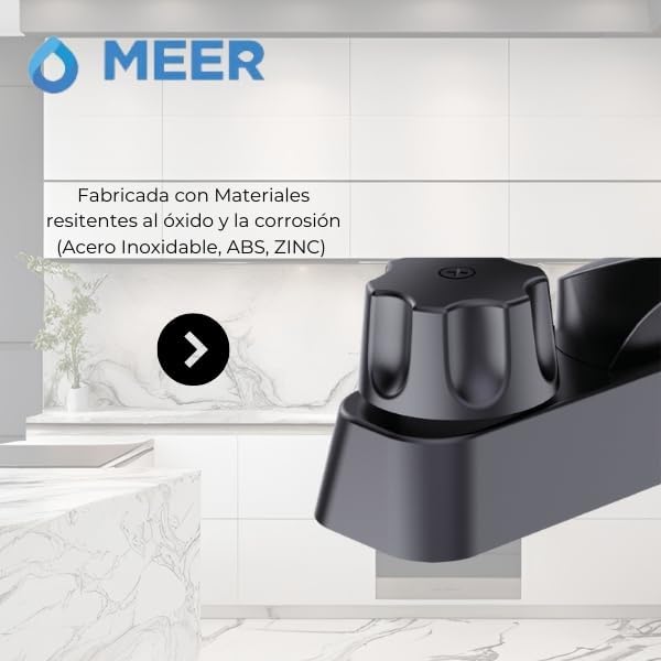 Mezcladora para Lavabo Negro Mate con Manerales de Zinc y Cuerpo de Latón – Diseño Moderno y Resistente 5