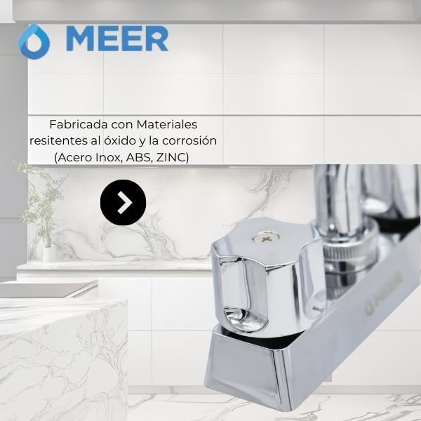 Mezcladora Cromada para Lavabo con Manerales de ABS y Cuerpo de Latón – Sistema de Cierre 1/4 de Vuelta 4