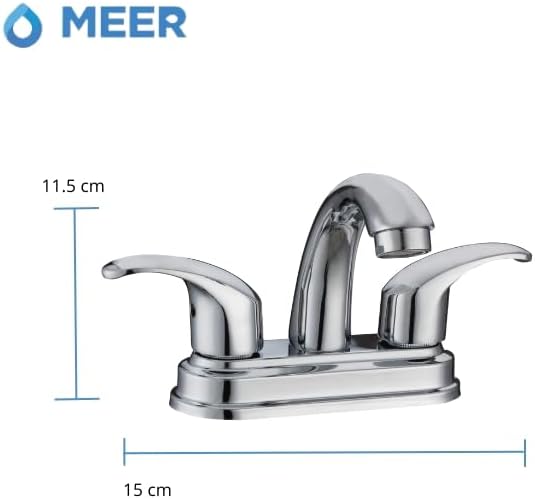 Mezcladora de Lavabo Cromado con Manerales de Zinc y Cuerpo de Latón, Mezcladora Compacta de Alta Durabilidad, Giro 360° e Instalación Rápida 3