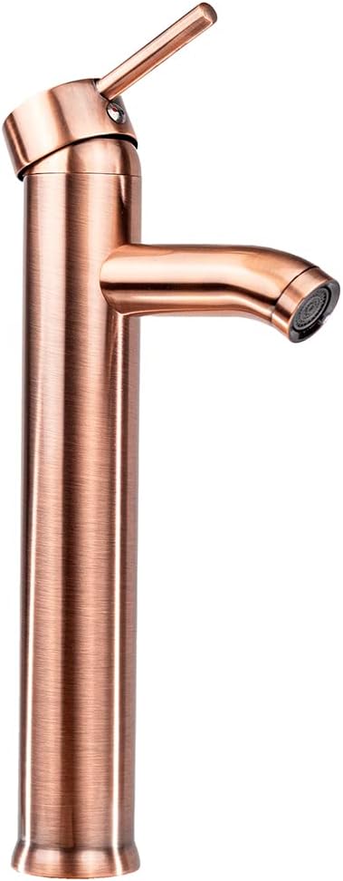 Mezcladora Monomando para Lavabo en Oro Rosado (Cobre), Acero Inoxidable, 29 cm de Altura, Incluye Mangueras y Aireador Ahorrador 5