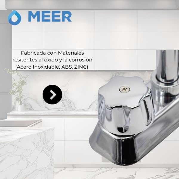 Mezcladora para Lavabo Cromada con Grifo Giratorio de 360°, Manerales de Zinc y Cuerpo de Acero Inoxidable – Diseño Moderno y Resistente 4