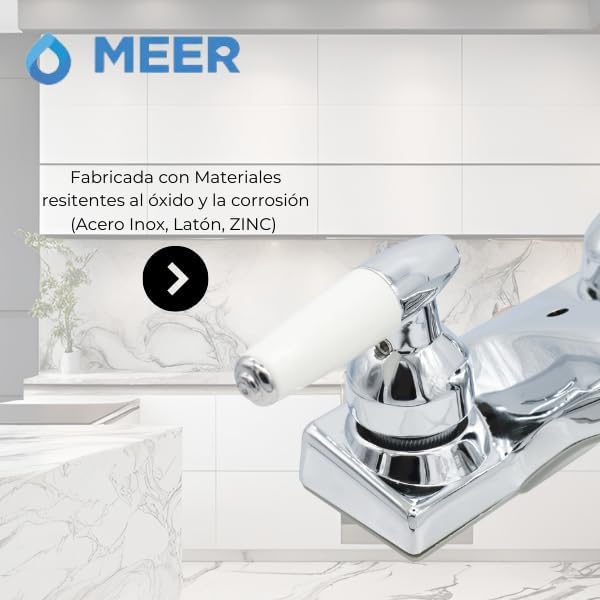 Mezcladora Cromada para Lavabo Fabricada en Acero Inoxidable y Latón con Manerales de Zinc – Alta Durabilidad y Estilo Moderno 4