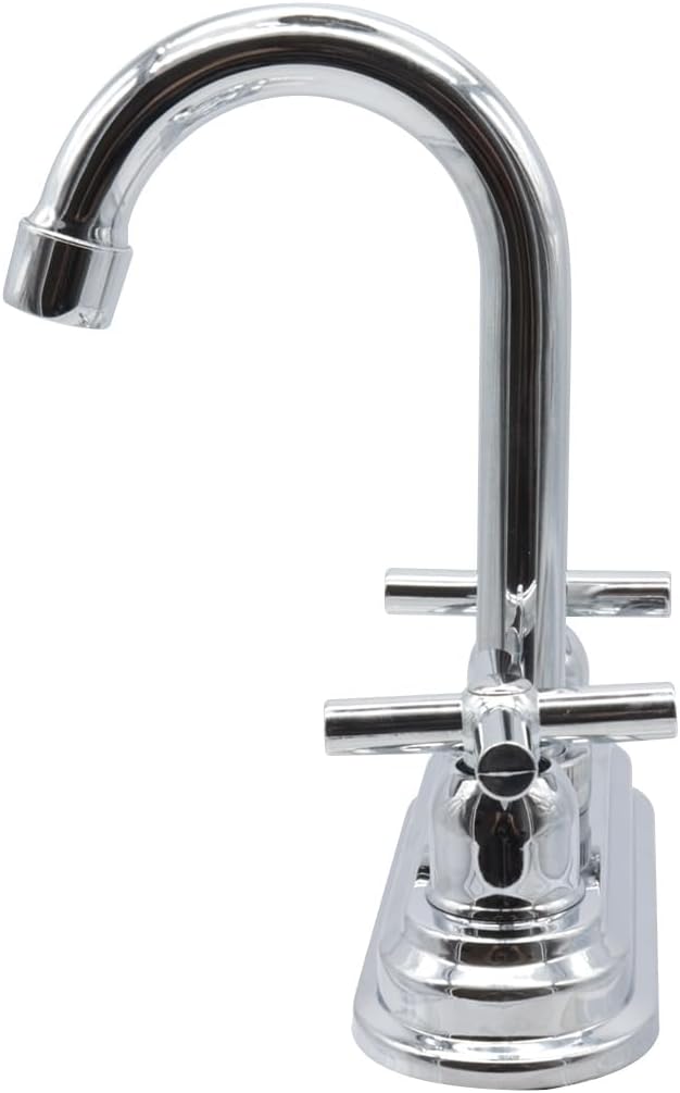 Mezcladora para Lavabo de Baño en Acabado Cromado, Fabricada con Acero Inoxidable, Zinc y ABS, Compacta y Fácil de Instalar 4