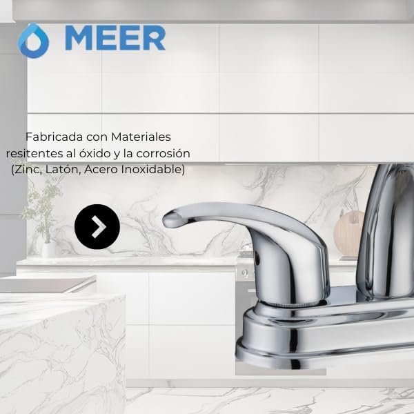 Mezcladora de Lavabo Cromado con Manerales de Zinc y Cuerpo de Latón, Mezcladora Compacta de Alta Durabilidad, Giro 360° e Instalación Rápida 5