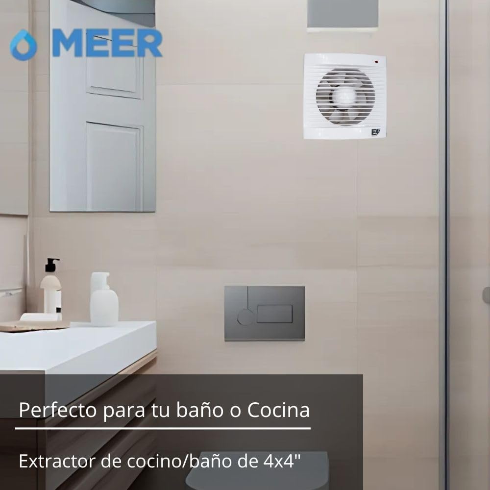 Extractor de Aire KATOA 6” x 6” – Silencioso, 18W, para Baño o Cocina, Montaje en Techo o Muro 3