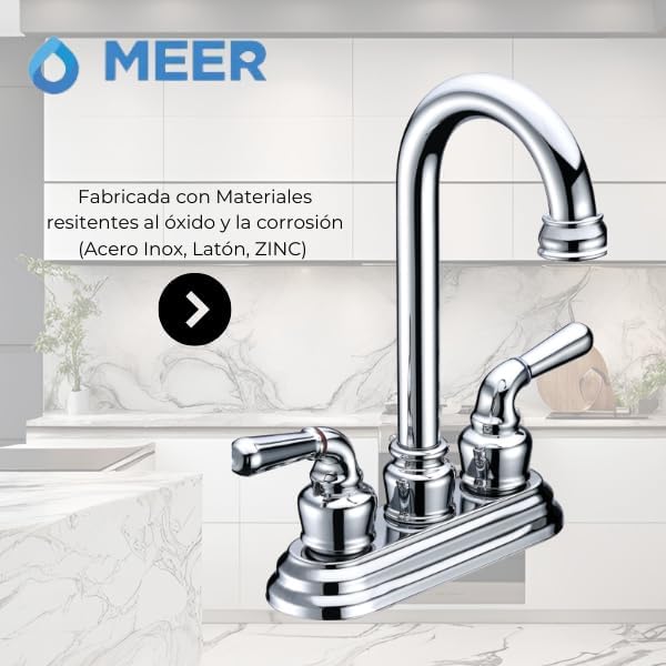 Mezcladora Cromada para Lavabo Fabricada en Acero Inoxidable, Latón y Zinc – Alta Resistencia, Estilo Moderno y Fácil de Instalar 3