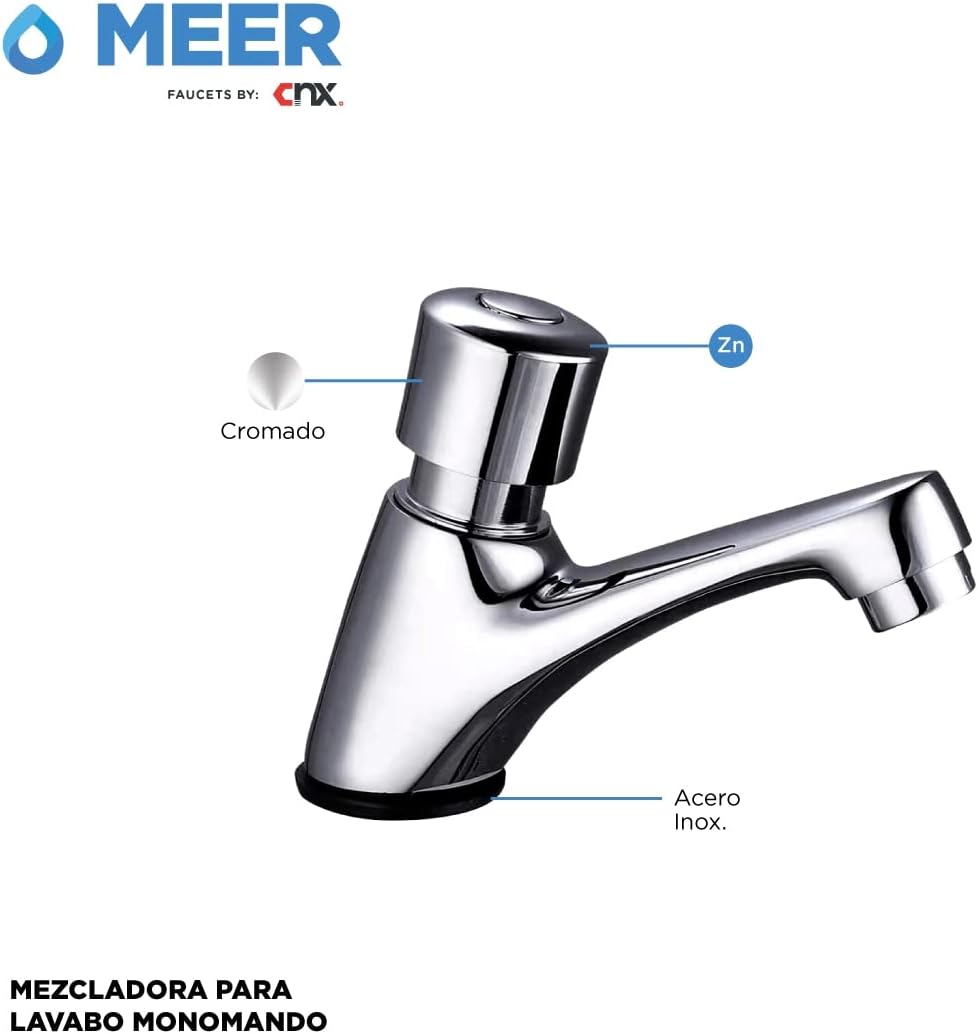 Llave Monomando Cromada con Temporizador para Lavabo – Ahorro Inteligente, Alta Durabilidad y Estilo Moderno 5