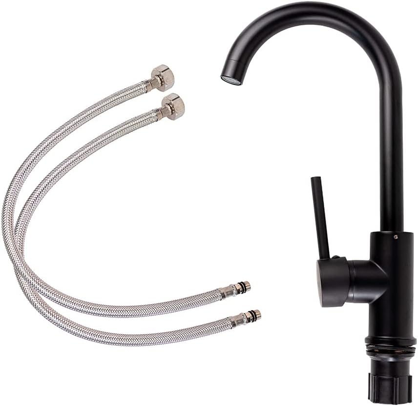 Llave Mezcladora para Cocina Monomando con Cuello de 40 cm, Fabricada en Zinc y Latón, Incluye Mangueras y Tecnología Water Sense 5