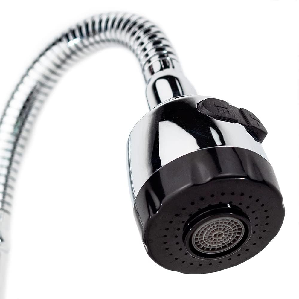 Mezcladora Mini para Lavabo Cromada con Cuello Flexible 360°, Fabricada en Acero Inoxidable, Zinc y ABS, Doble Función de Chorro y Sistema de 1/4 de Vuelta 5