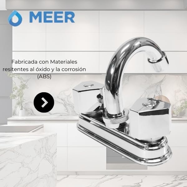 Mezcladora de Lavabo Giratorio 360°, Mezcladora Cromada con Manerales de Zinc y Cuerpo de Latón 5