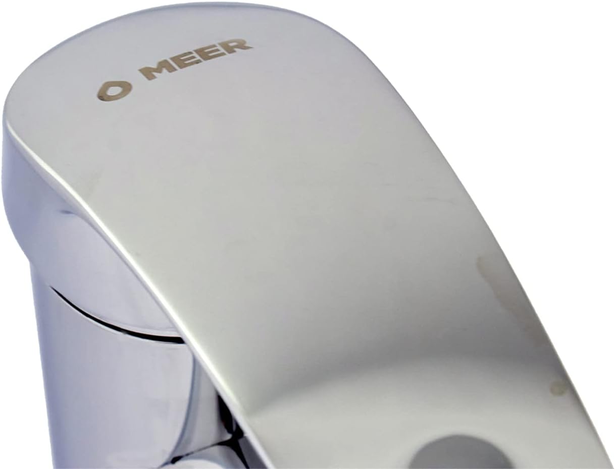 Mezcladora Monomando para Lavabo Cromada, Fabricada en Zinc, 11 cm de Altura, Incluye Mangueras, Ahorro de Agua y Fácil Instalación 4