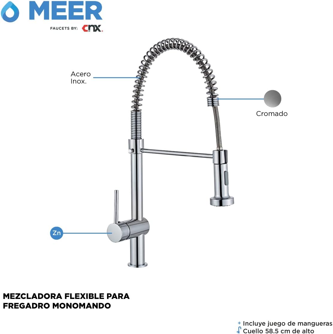 Tarja Doble de Submontar en Acero Inoxidable, (Medidas 82 cm * 47 cm), con Mezcladora Monomando (Llave para cocina) y Kit de Instalación GRATIS un Escurridor