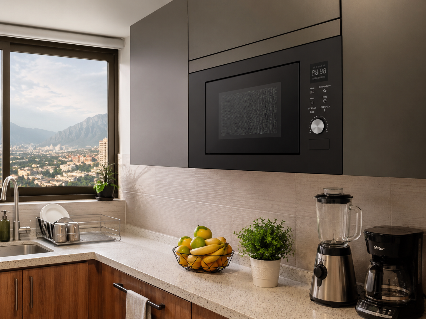 Horno Empotrable Micro A75 Negro 59.5cm x 33.7cm 3