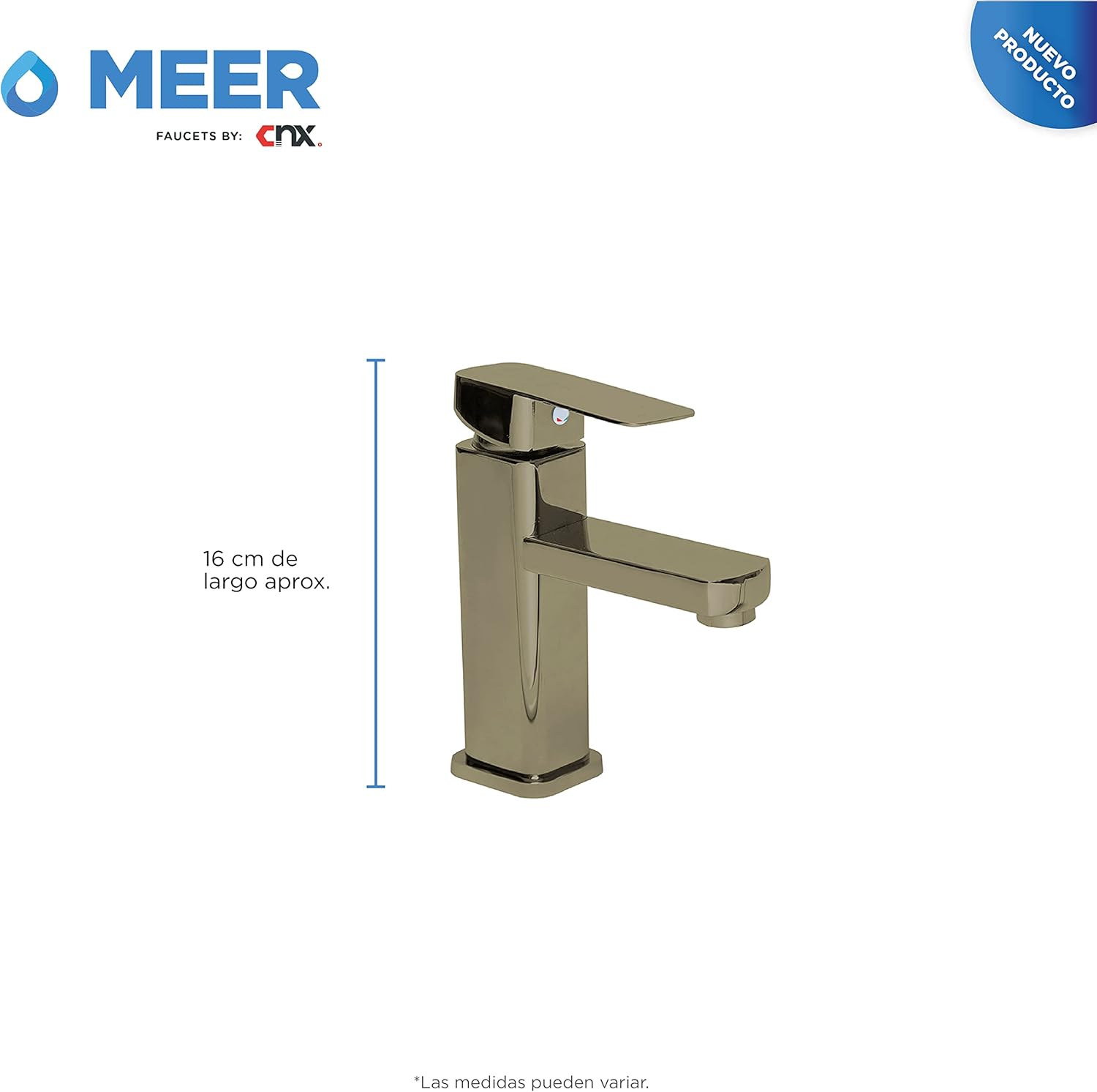 Mezcladora Monomando Niquelada para Lavabo – Estilo Moderno, Ahorro de Agua y Fácil Instalación 3