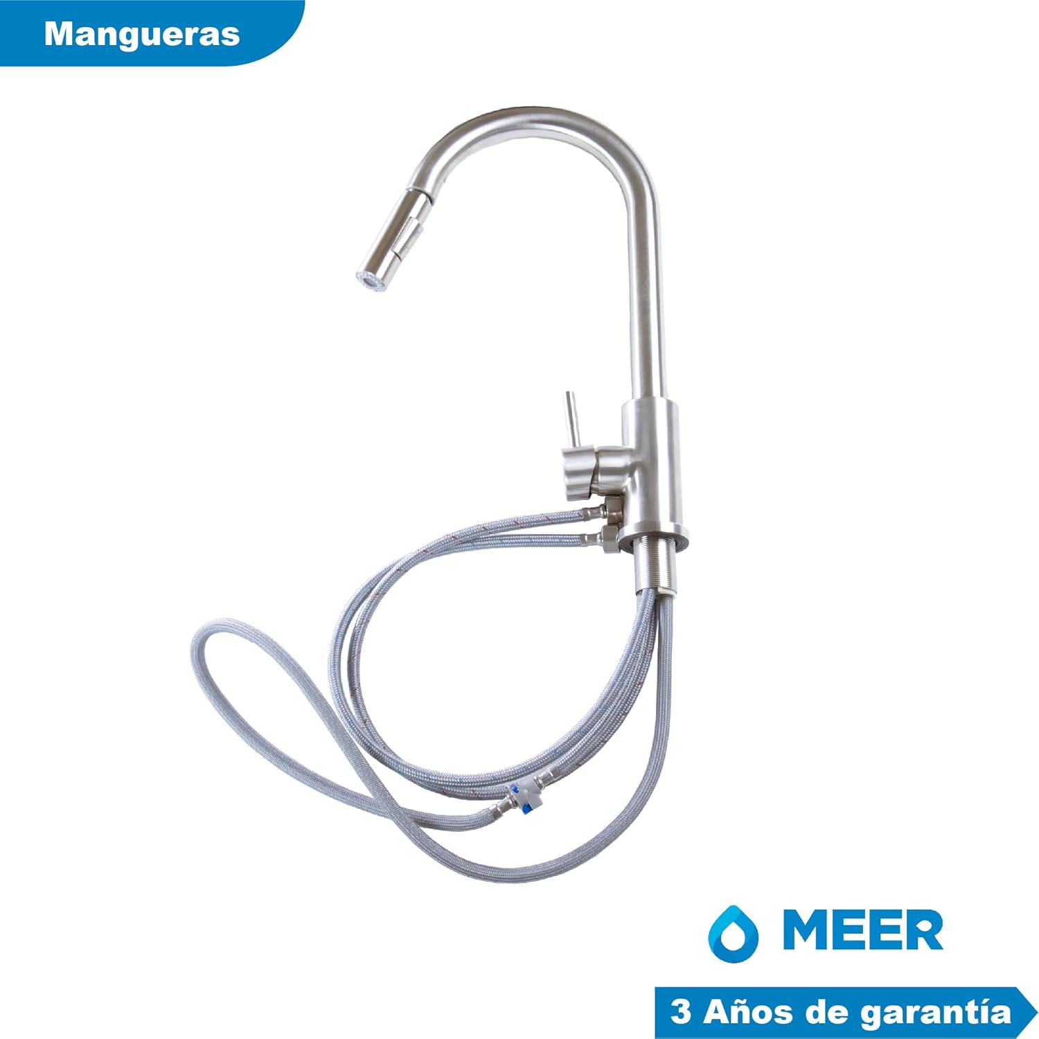 Mezcladora para Fregadero Monomando con Cuello Retráctil y Dos Funciones de Chorro 7