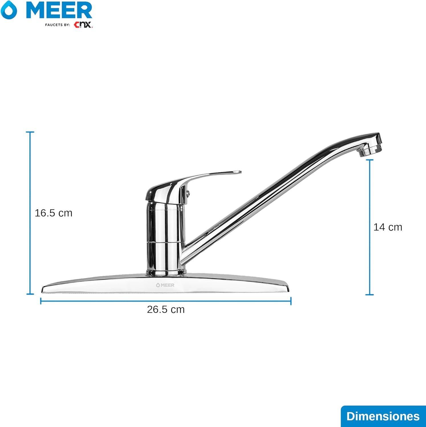 Mezcladora Monomando Cromada para Lavabo, con Cartucho Cerámico y Fácil Instalación, Acabado Brillante y Materiales de Alta Resistencia 3