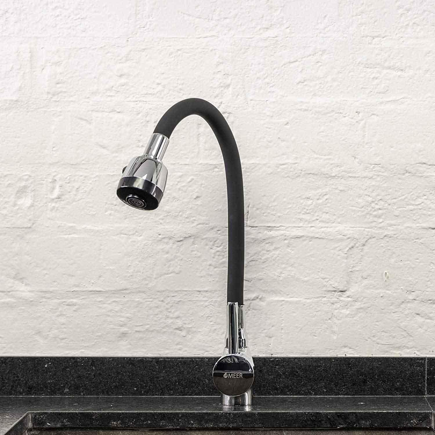 CNX Grifo Monomando de Cocina con Cuello Flexible - Acero Inoxidable y Zinc, Cromado, Dual Spray, Fácil Instalación, 3 Años de Garantía