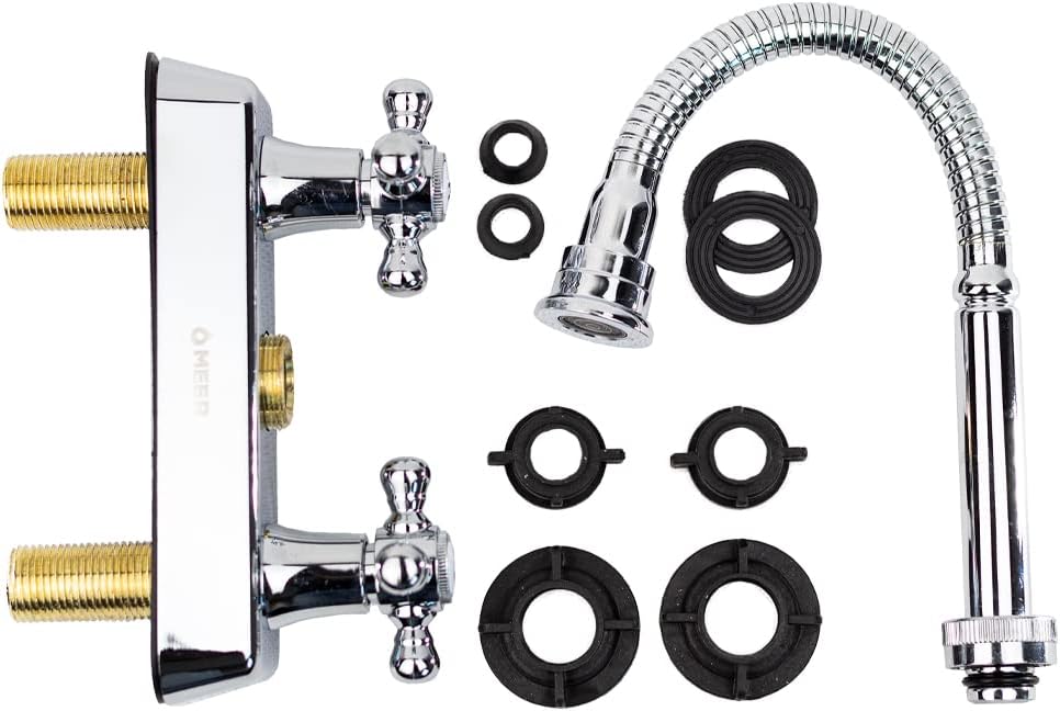 Mezcladora para Lavabo Cromada con Cuello Flexible 360°, Fabricada en Acero Inoxidable, Zinc y ABS, Sistema de 1/4 de Vuelta y Fácil Instalación 5