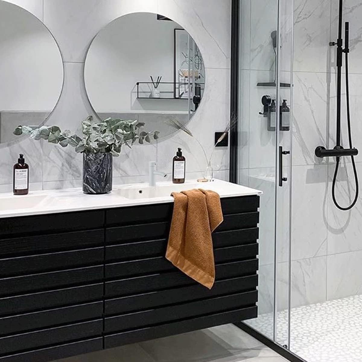 Mezcladora Monomando para Lavabo en Blanco Mate, Acero Inoxidable, 21 cm de Altura, Incluye Mangueras y Fácil Instalación