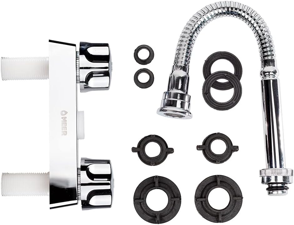 Mezcladora para Lavabo Cromada con Cuello Flexible, Instalación Rápida y Diseño Compacto 3