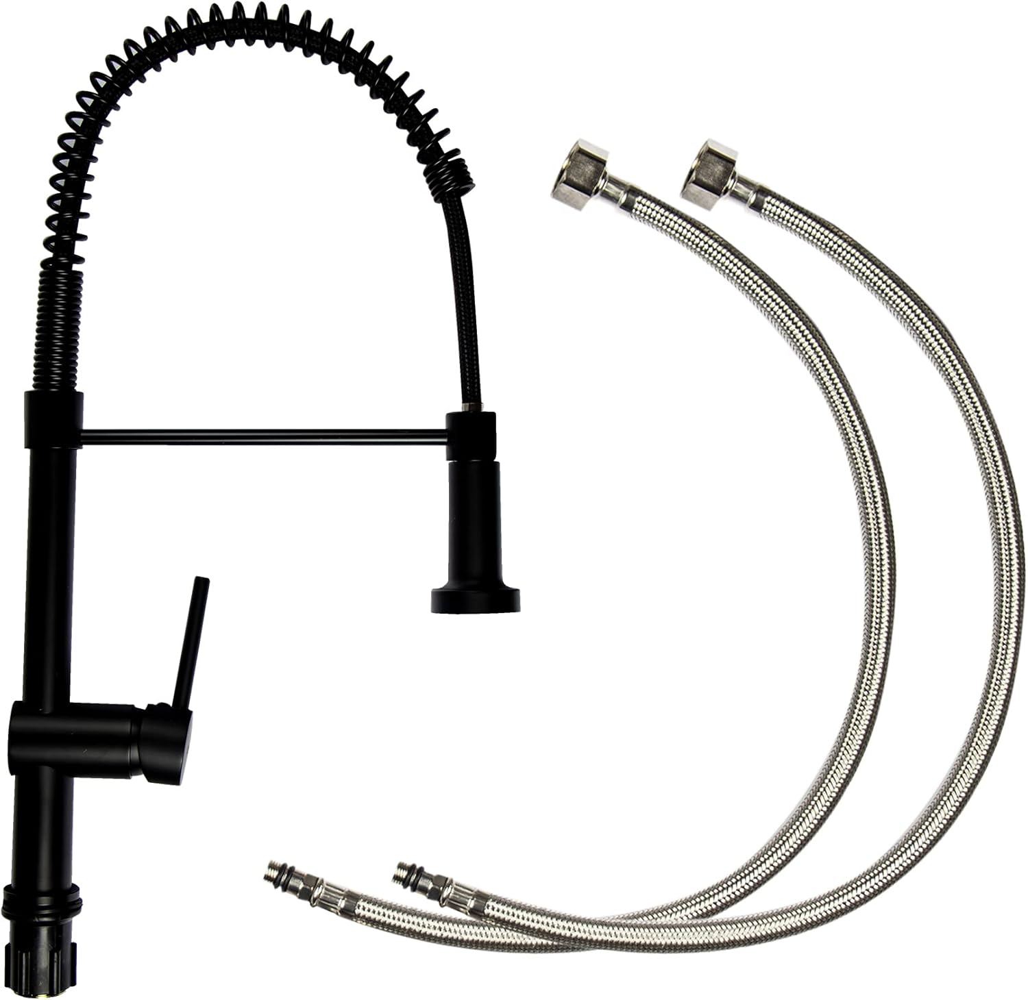 Mezcladora para Tarja de Cocina Monomando, Acero Inoxidable con Cuello Flexible y Giro 360°, Acabado Negro Mate 3