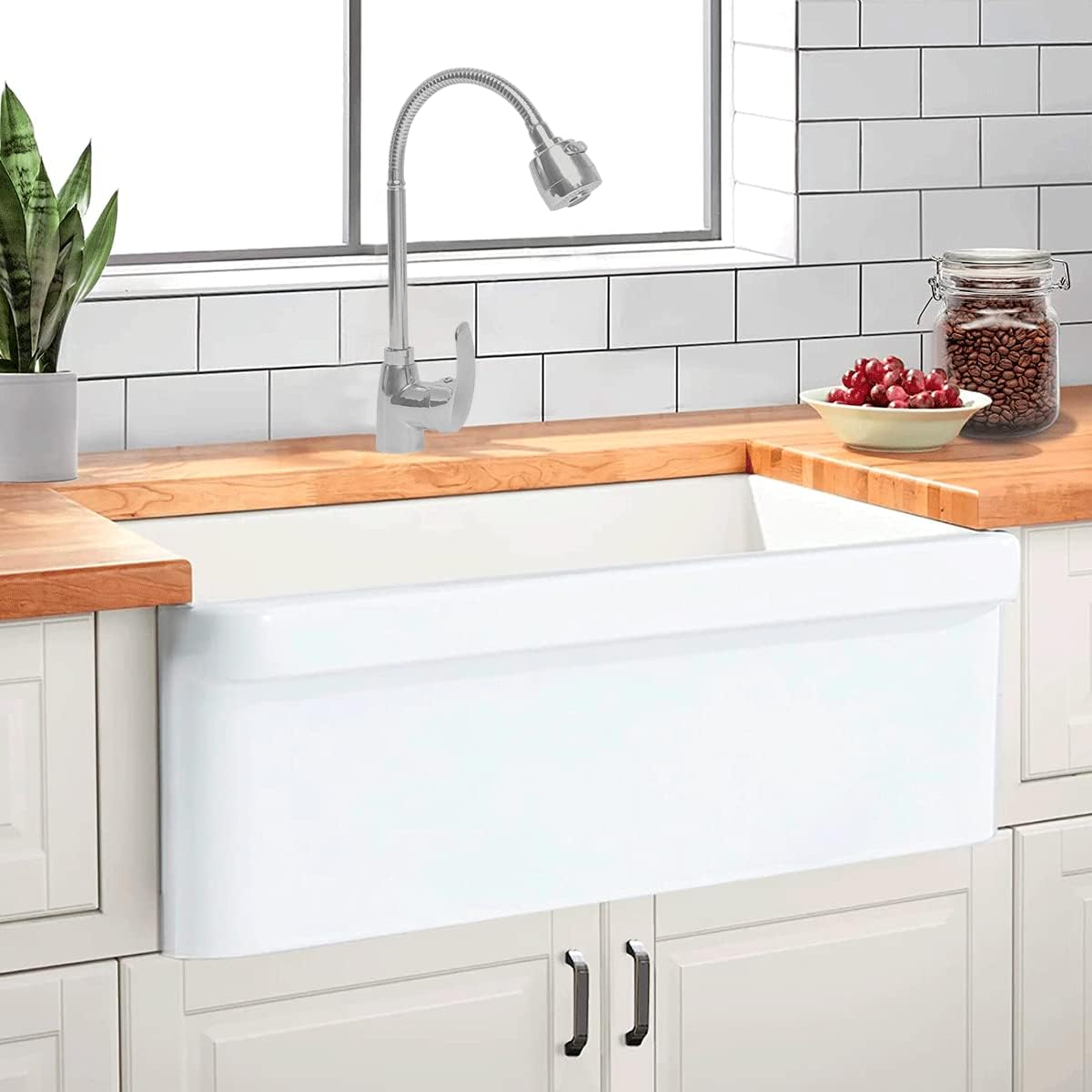 CNX Llave Mezcladora para Cocina Monomando con Cuello Flexible y Dos Tipos de Chorro