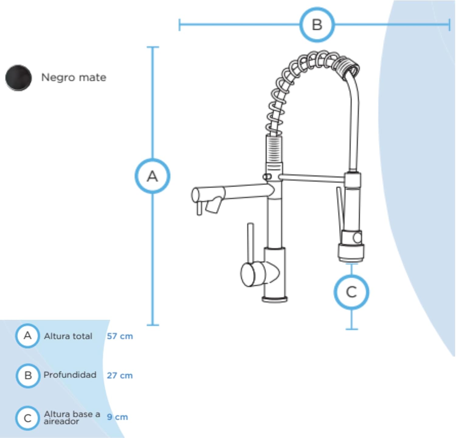 Mezcladora de Cocina Dual con Doble Cuello y Monomando, Flexible y Compacta con Instalación Rápida 5