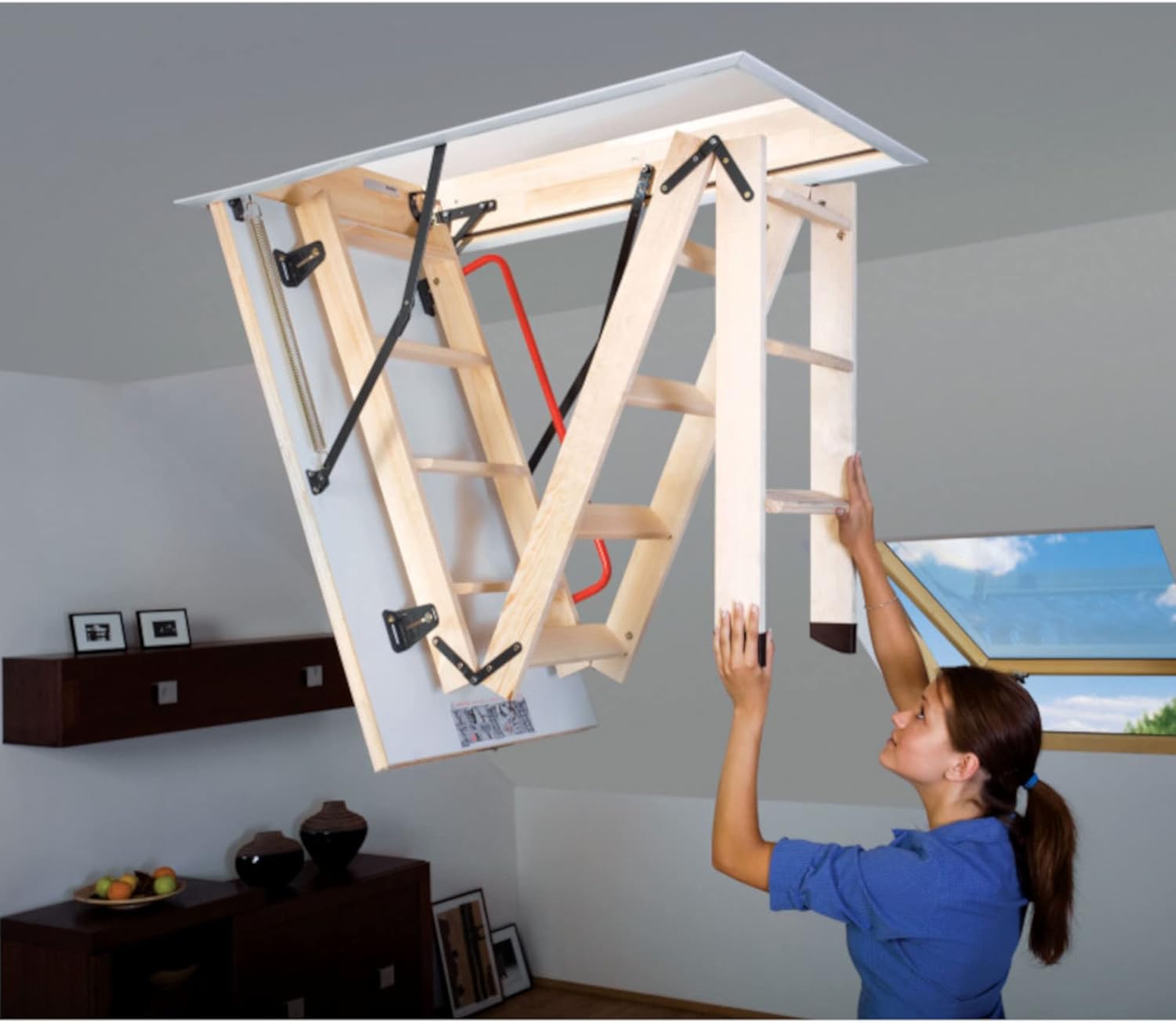 Escalera para Ático de 3 tramos para Hueco de 60x120cm y con Altura Máxima de 280cm 4