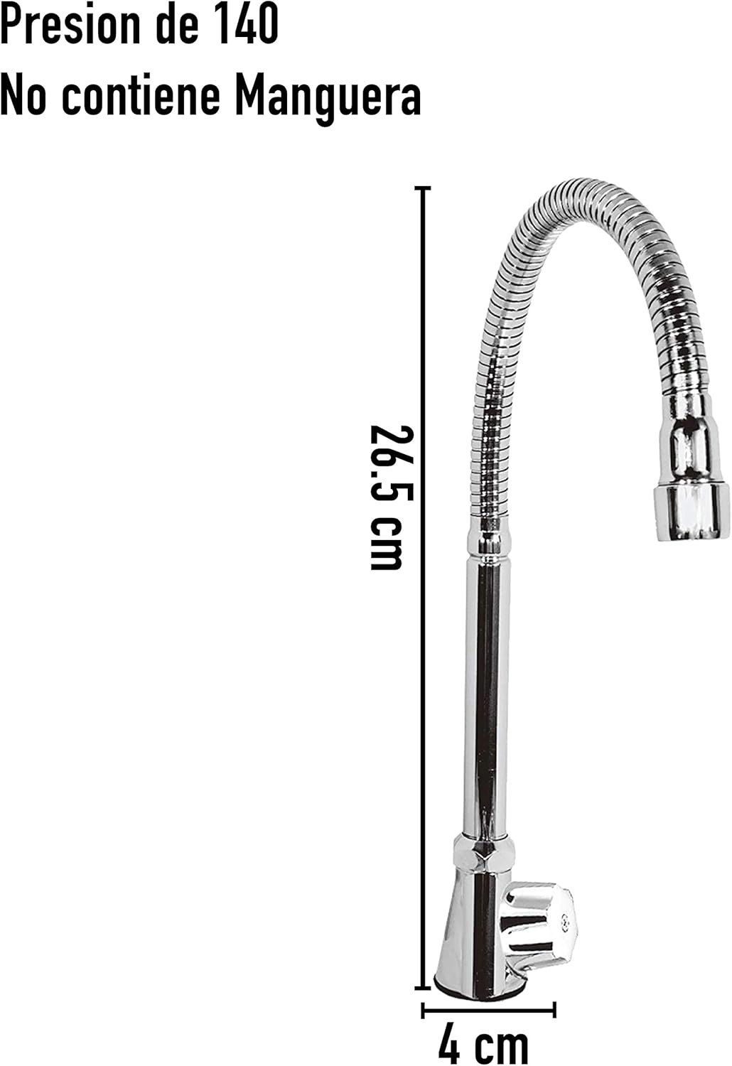 Llave Flexible de Acero Inoxidable para Fregadero de Cocina, Acabado Cromado, Giro 360°, Base de Latón e Instalación Universal 4