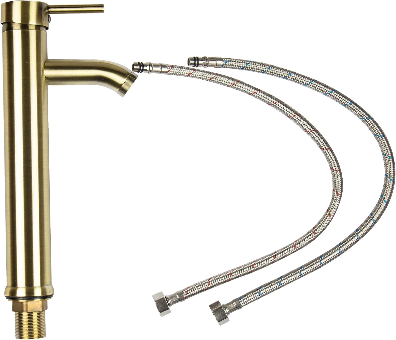 Mezcladora Monomando para Lavabo en Dorado Cepillado, Acero Inoxidable, 30.5 cm de Altura, Ahorro de Agua y Fácil Instalación 5