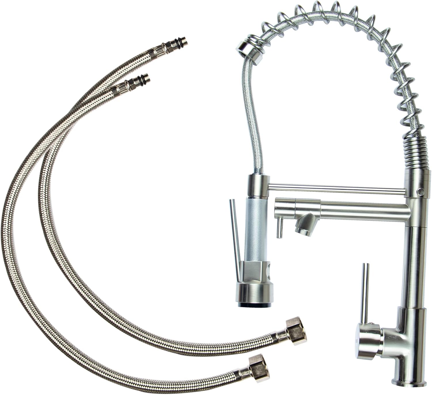 Llave Mezcladora para Cocina (Monomando y Flexible) Grifo para Fregadero Con Acabado Niquelado 4