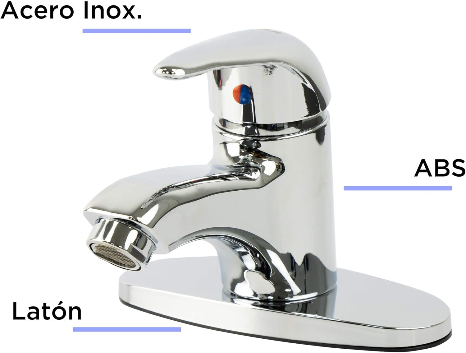 Kit Completo de Lavabo Cerámico con Mezcladora Cromada y Contra Canasta Pop Up 4