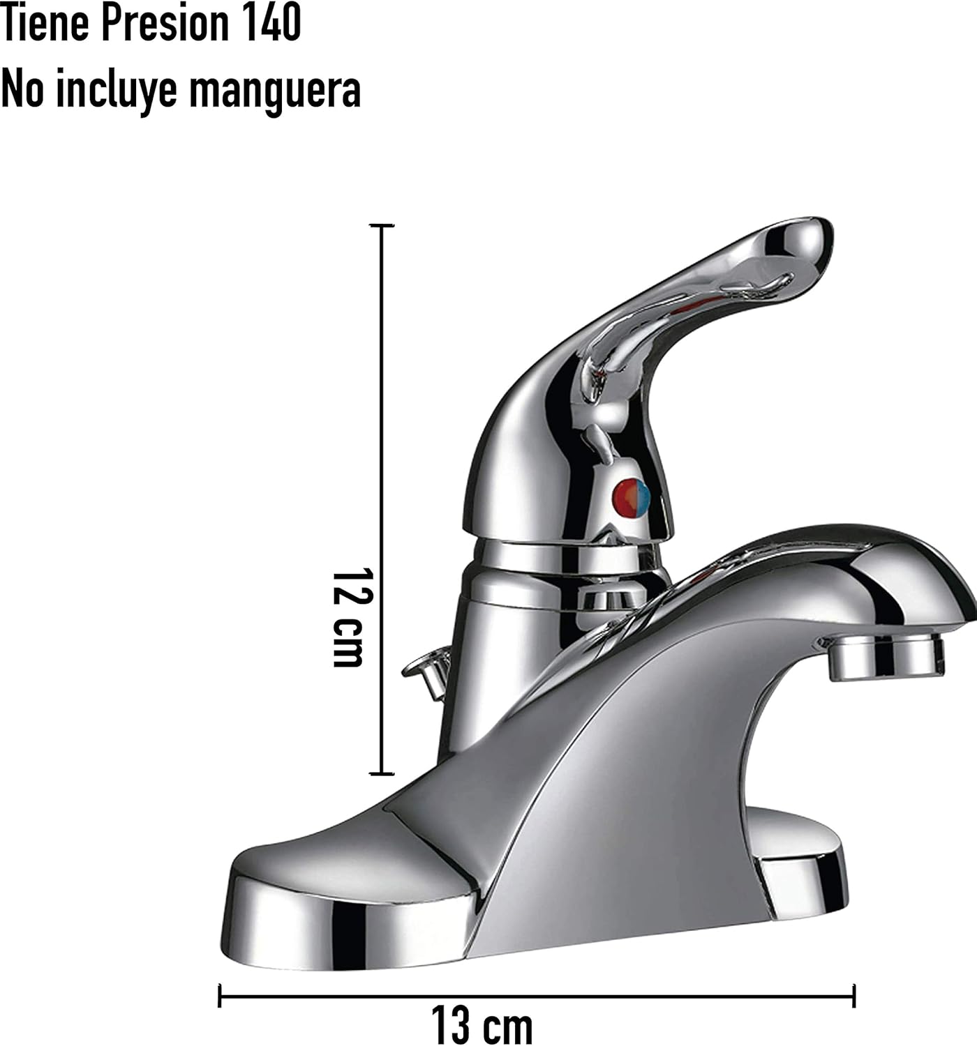 Mezcladora Monomando para Lavabo Cromada, Fabricada en Latón, Acabado Pulido, Resistente al Óxido, Incluye Aireador y Control Preciso 3