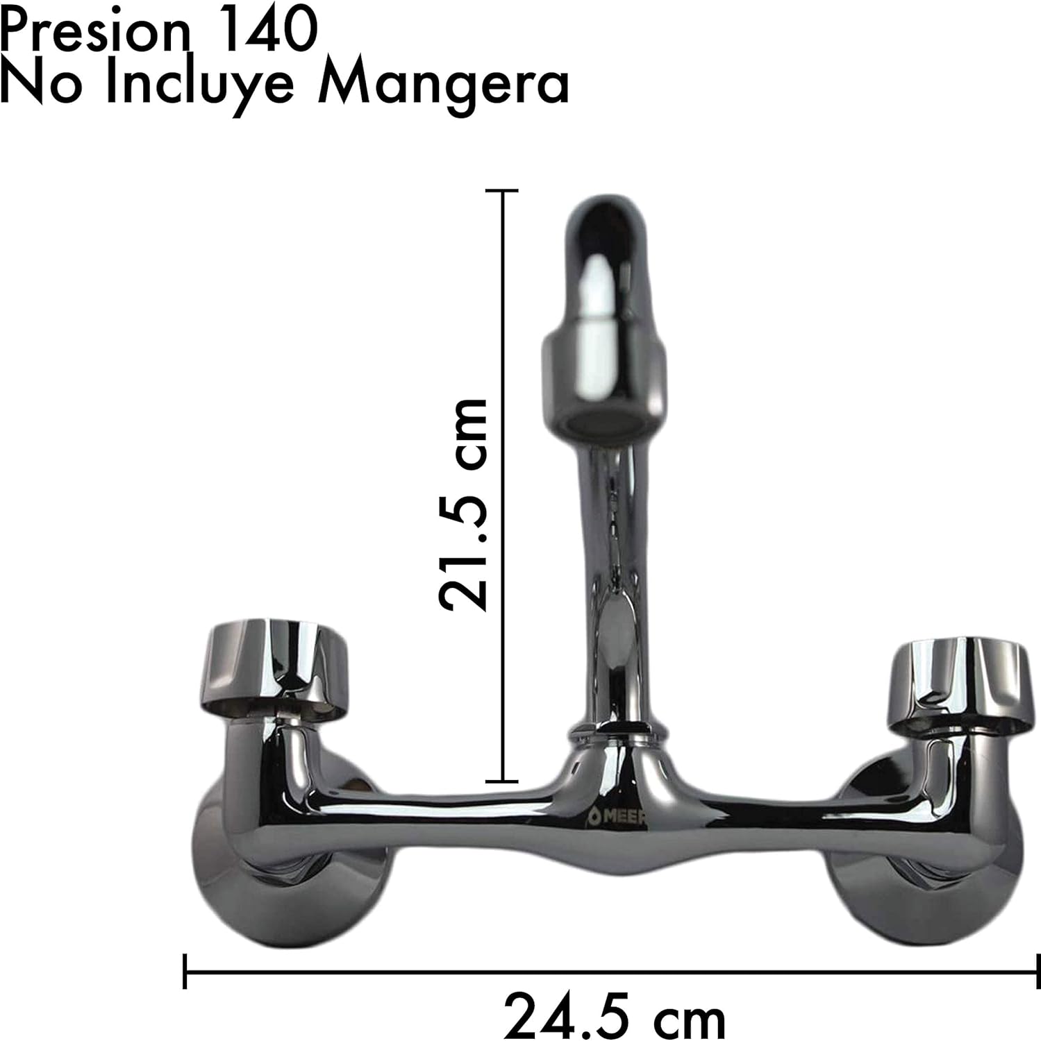 Mezcladora de Pared Cromada para Fregadero de Cocina con Cuello Rígido, Tecnología Water Sense e Instalación Plug & Play 3