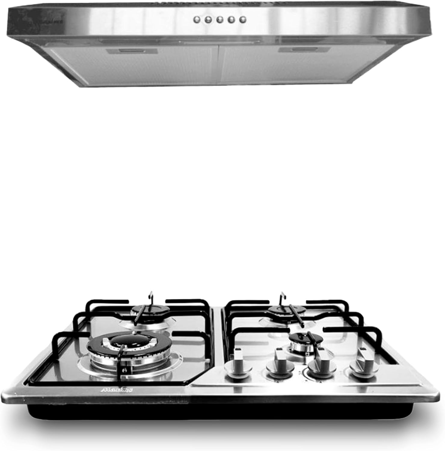 KIT DUO MINI para Cocina! KIT completo de tarja con monomando y accesorios y parrila con campana 3