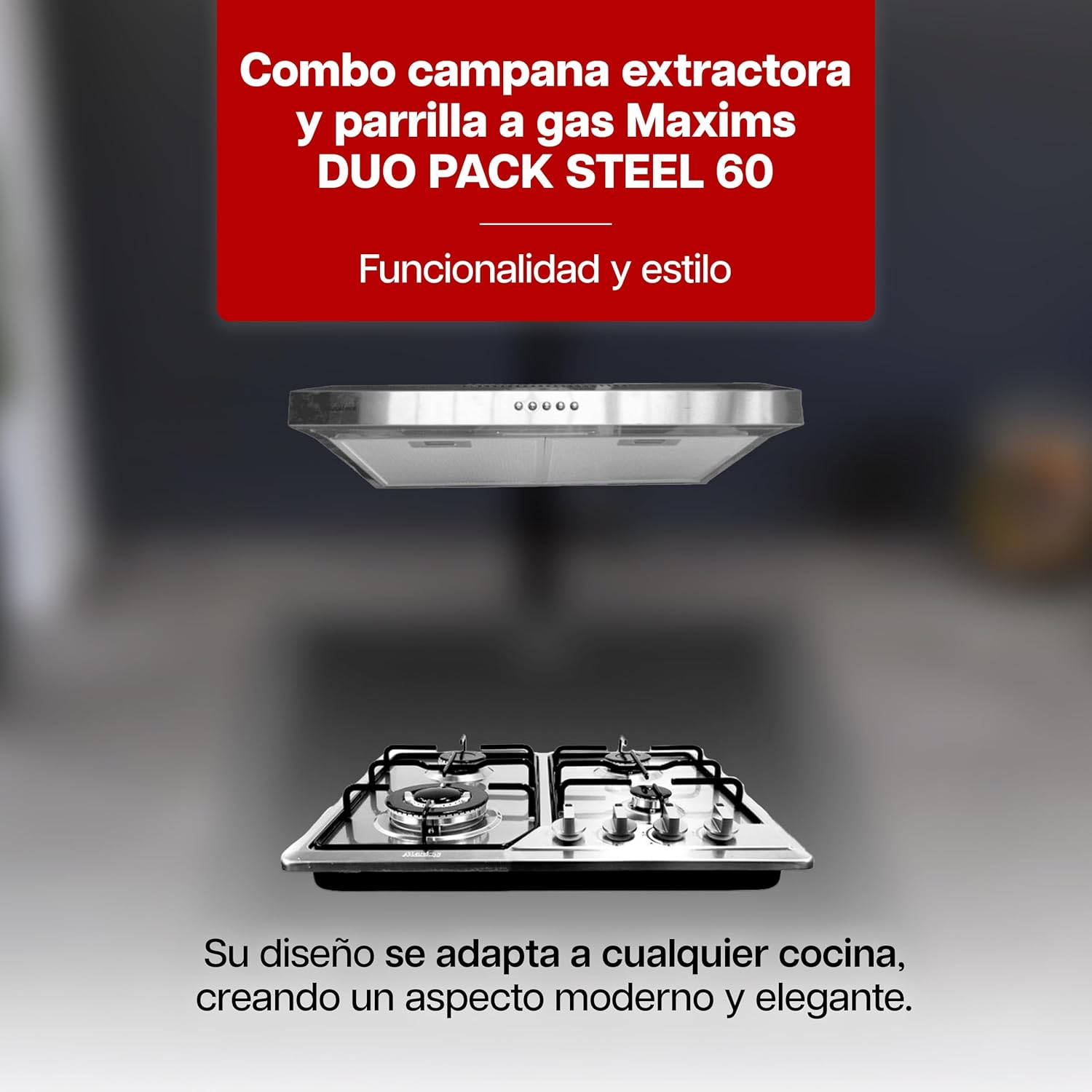 KIT DUO MINI para Cocina! KIT completo de tarja con monomando y accesorios y parrila con campana 5