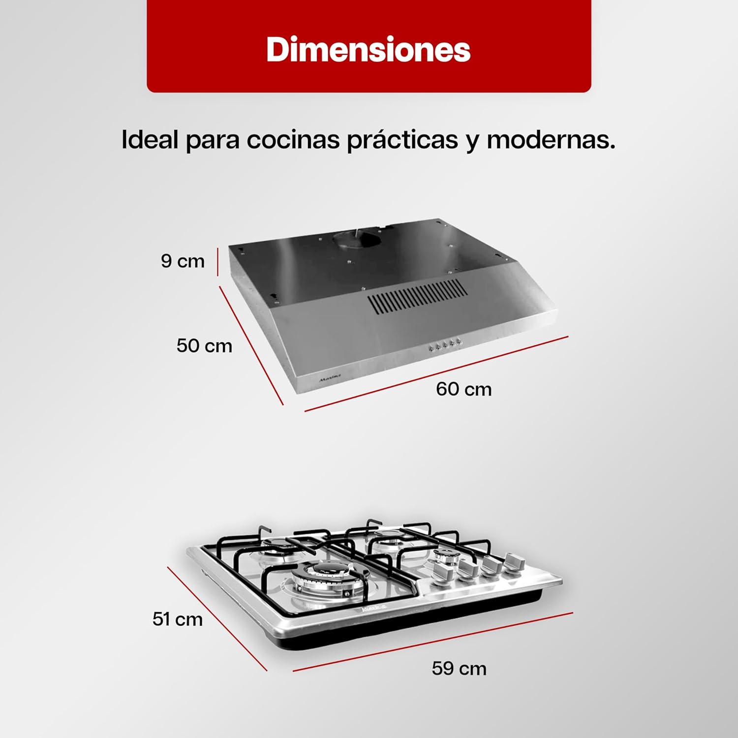 KIT DUO MINI para Cocina! KIT completo de tarja con monomando y accesorios y parrila con campana 6