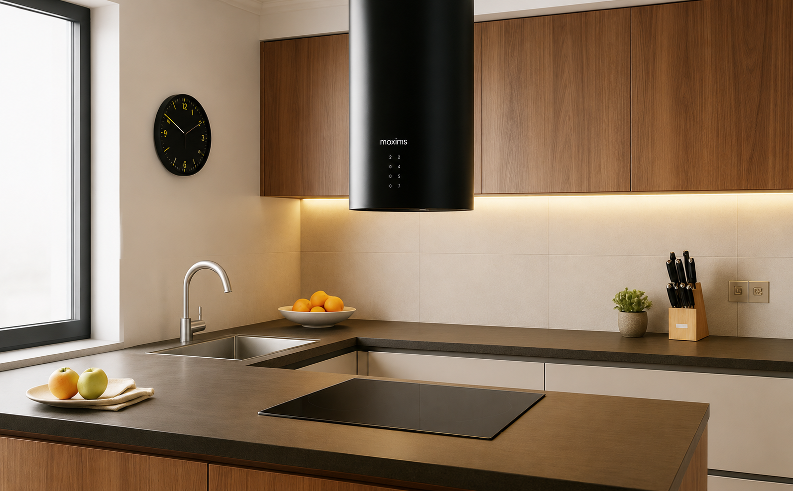 Campana Extractora de Isla CMI01 con Doble Turbina 35x35x145 cm en Negro Mate 3