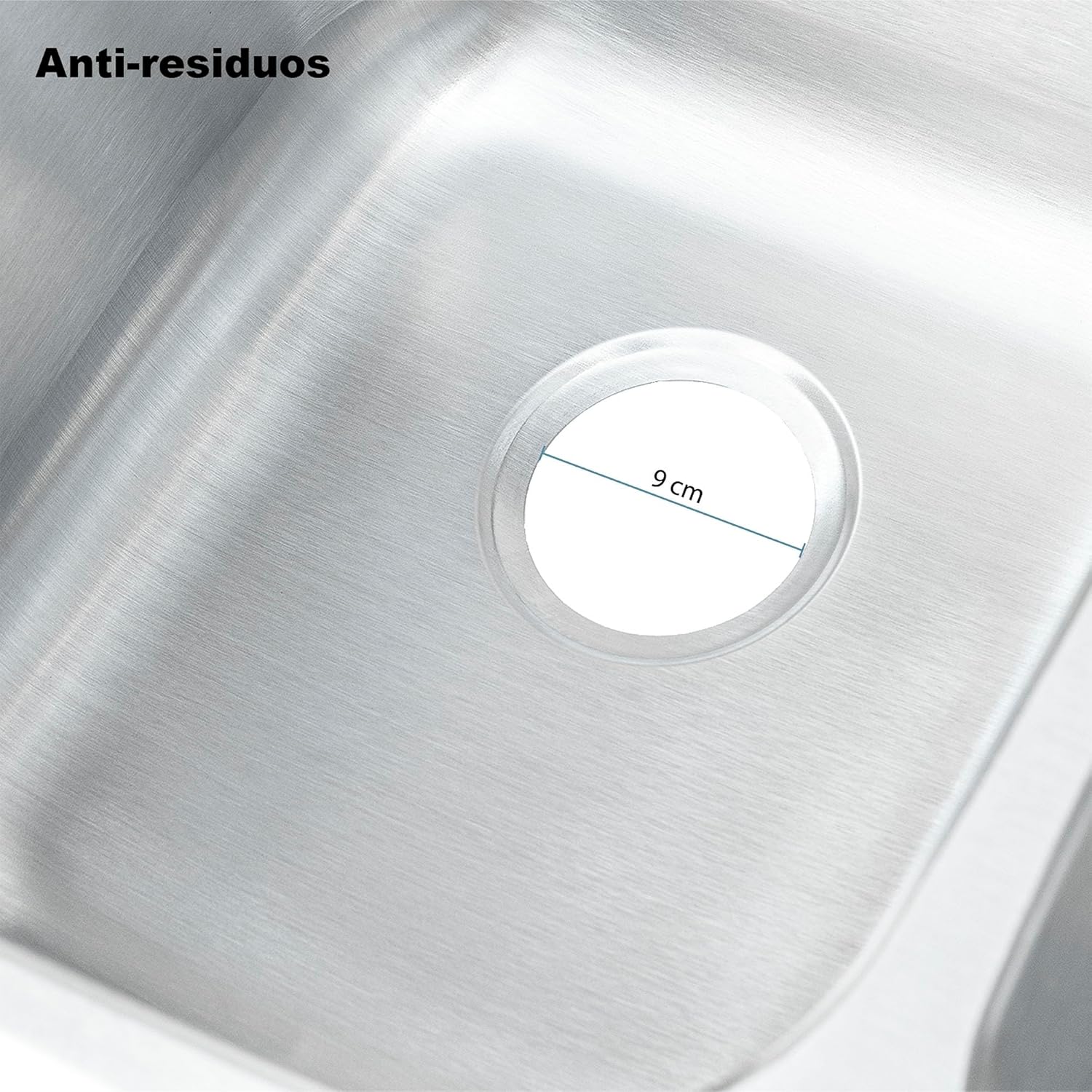 Tarja Acero Inoxidable doble tina para Submontar con Medidas de 82 cm * 47 cm, Calibre 18, (Profundidad de 22 cm) 3